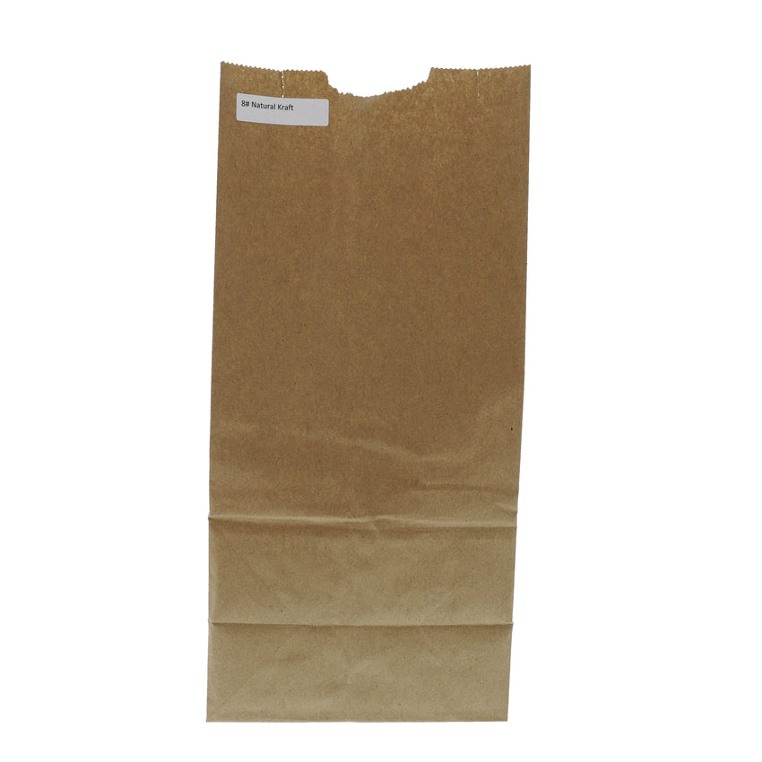 GROCERY BAG 8# NATURAL 6 X 3 7/8 X 12 1/2