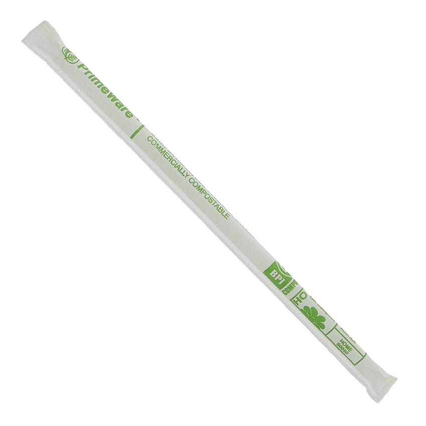 8.5", GIANT CLEAR PAPER WRAPPED COMPOSTABLE CELLULOSIC STRAW