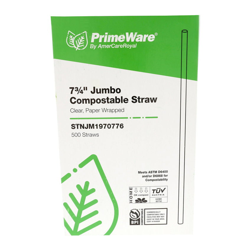 7.75", JUMBO CLEAR PAPER WRAPPED COMPOSTABLE CELLULOSIC STRAW, Inner