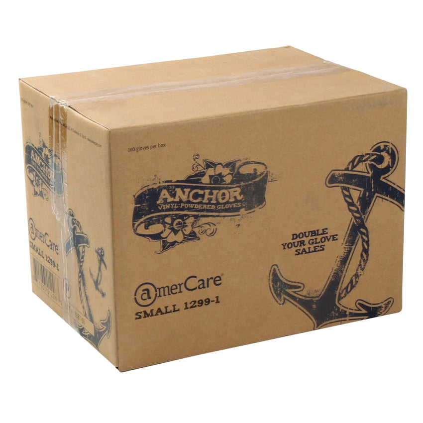 Anchor Vinyl Gloves, Lightly Powdered, Closed Case