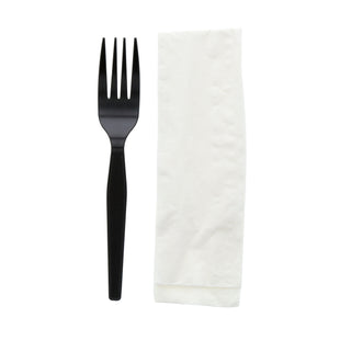 2 in 1 Cutlery Kit, Black, Medium Heavy Weight Polystyrene, Fork and Knife