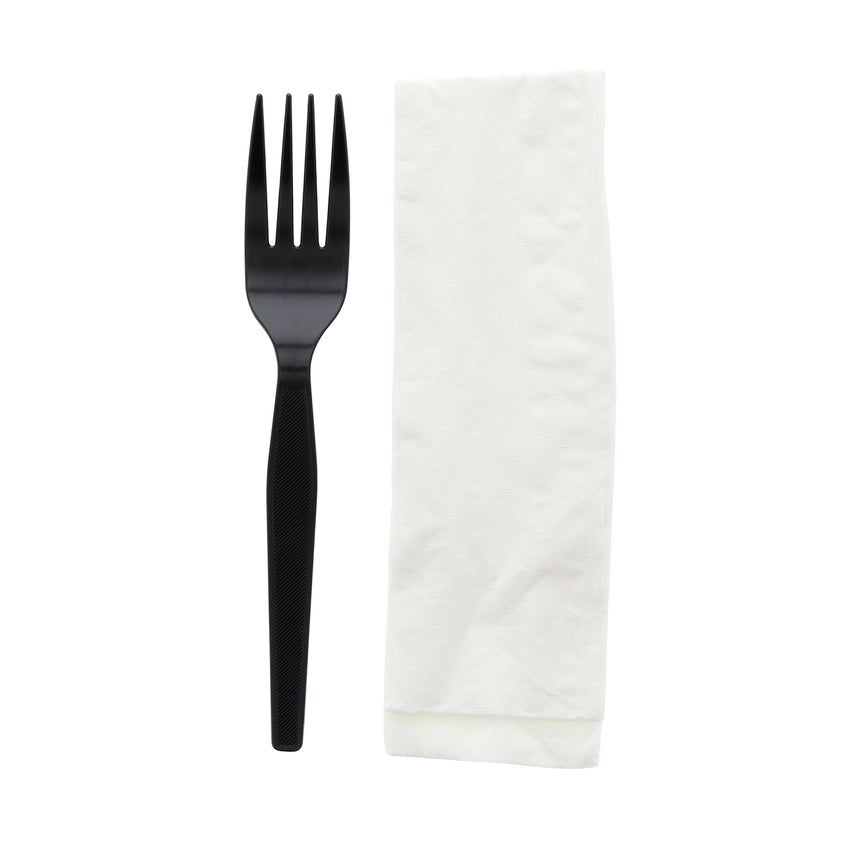 2 in 1 Cutlery Kit, Black, Medium Heavy Weight Polystyrene, Fork and Knife