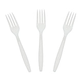 White Polystyrene Forks, Heavy Weight, Fanned Out