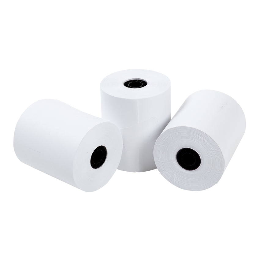 POS Tray, 3" x 150' 1 Ply Bond Register Rolls, Photo of Three Rolls