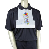 Children's Poly Bib with Clown Design, Bib On A Mannequin