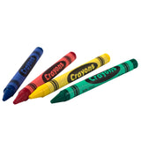 Cello Wrapped 4-Pack Crayons, Yellow, Blue, Green and Red Crayons On a Surface