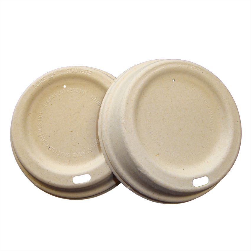 10-20 oz Fiber Lids, Two Lids Stacked Side by Side