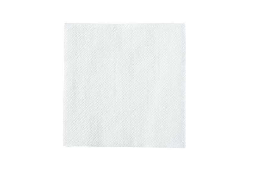 White Beverage Napkin, 9" x 9", 1 Ply