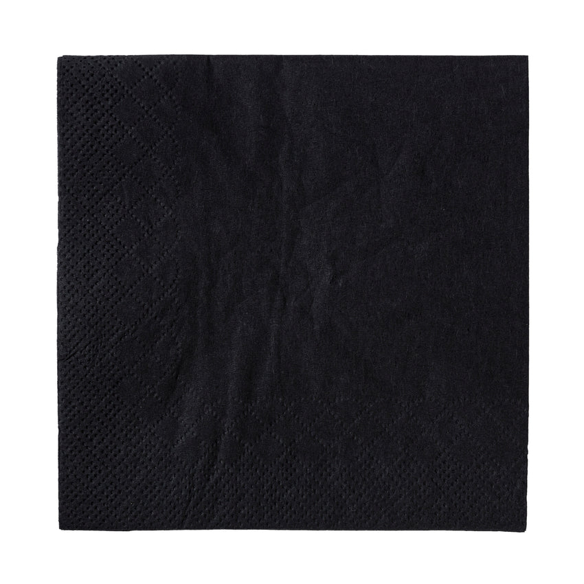 BLACK BEVERAGE NAPKINS 9.5" x 9.5" 