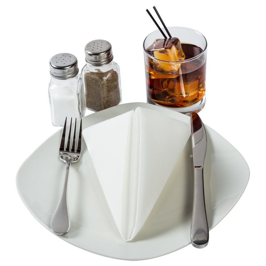 White Airlaid Napkin, 15" x 16", 1 Ply, Napkin On A Plate