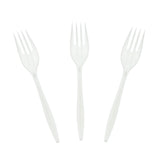 White Polypropylene Fork, Medium Weight, Group Image, Three Forks Fanned Out