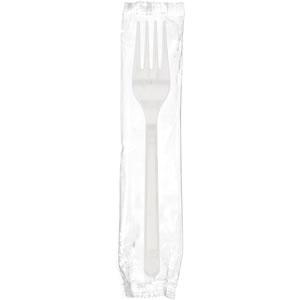 White Polypropylene Fork, Medium Heavy Weight, Individually Wrapped