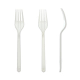 White Polypropylene Fork, Medium Heavy Weight, Three Forks Side by Side