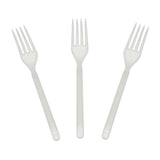 White Polypropylene Fork, Heavy Weight, Three Forks Fanned Out