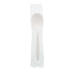 White Polypropylene Soup Spoon, Medium Weight, Individually Wrapped