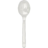 White Polypropylene Soup Spoon, Medium Heavy Weight