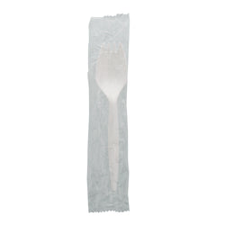 White Polypropylene Spork, Medium Weight, Individually Wrapped