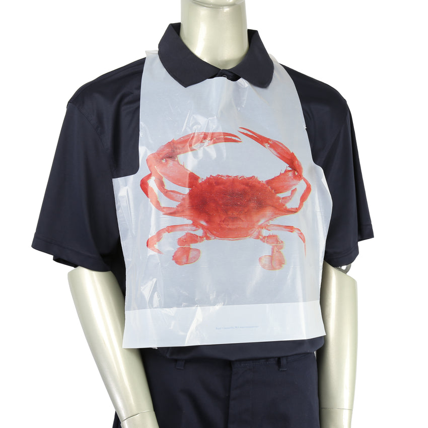 CRAB ADULT POLY BIB, Bib On Mannequin