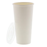 22 OZ PAPER CUP, SQUAT, 257GSM WHITE, 1000