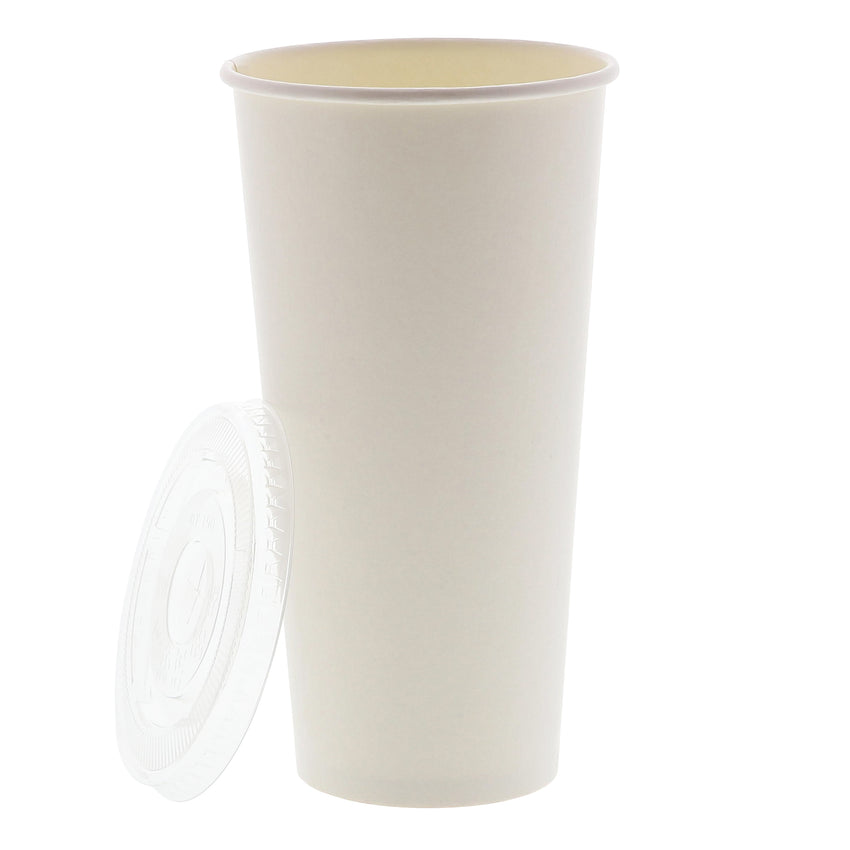 22 OZ PAPER CUP, SQUAT, 257GSM WHITE, 1000