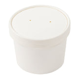 12 OZ WHITE PAPER FOOD CONTAINER AND LID COMBO