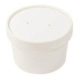 8 OZ WHITE PAPER FOOD CONTAINER AND LID COMBO, 