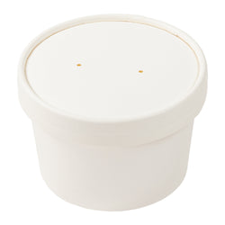 8 OZ WHITE PAPER FOOD CONTAINER AND LID COMBO, 