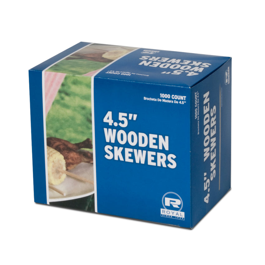 4.5" WOODEN SKEWER 3/20" DIAMETER, Closed Inner Box