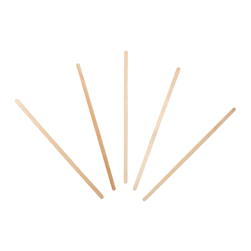 WOOD STIR STICKS 7", Multiple Sticks Fanned Out