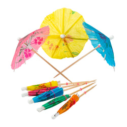 COCKTAIL PARASOLS ASSORTED COLORS