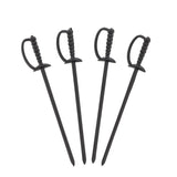 BLACK PLASTIC SWORD PICKS, Four Swords Fanned Out