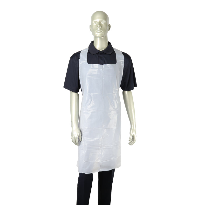 WHITE 28" X 46" 1.5 MIL POLY APRON BOXED