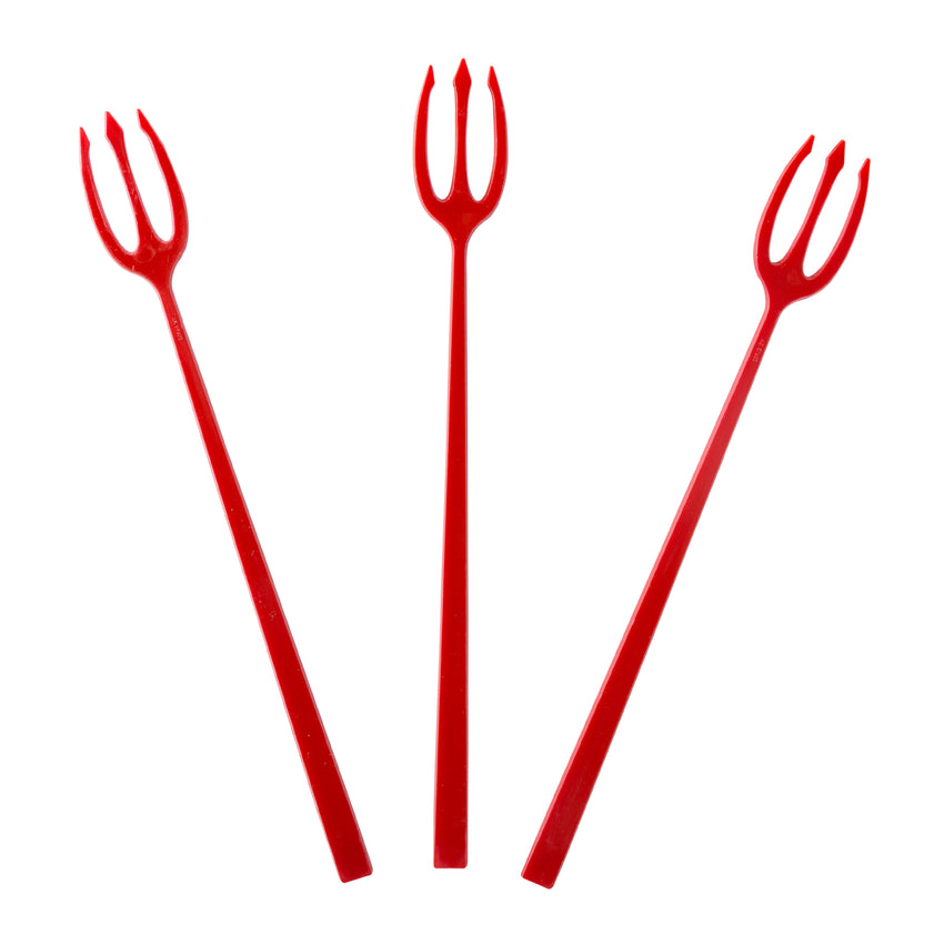 PLASTIC FORK 3 PRONG RED DEVIL