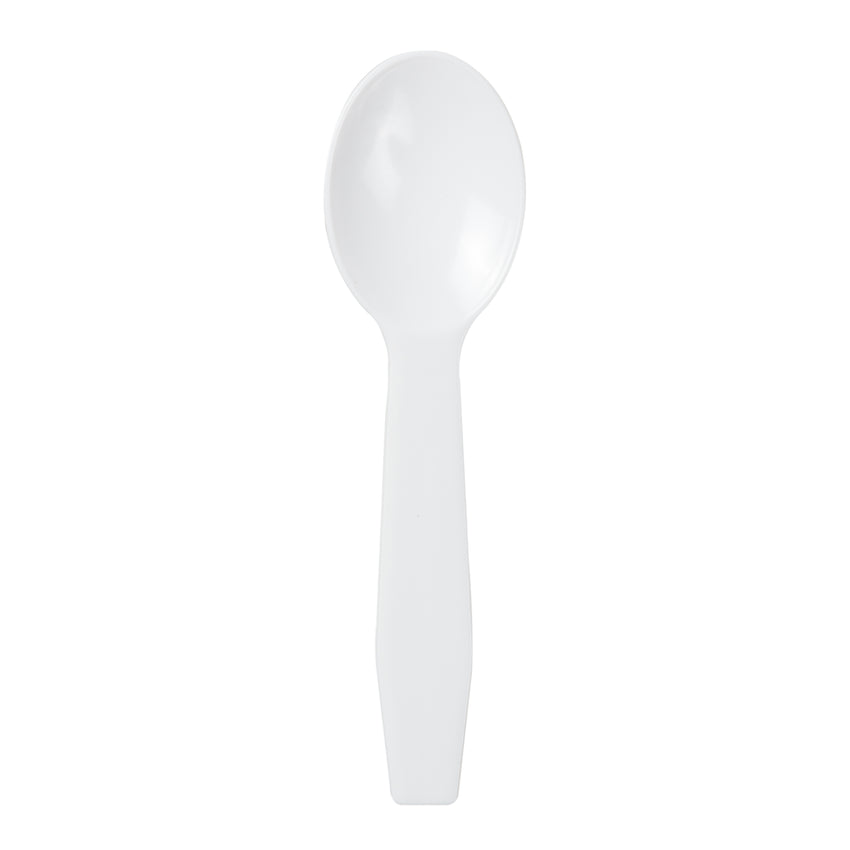 WHITE PLASTIC TASTER SPOON