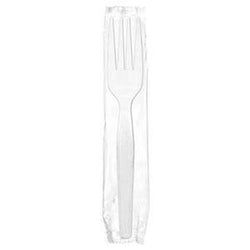 White Polystyrene Fork, Medium Heavy Weight, Individually Wrapped