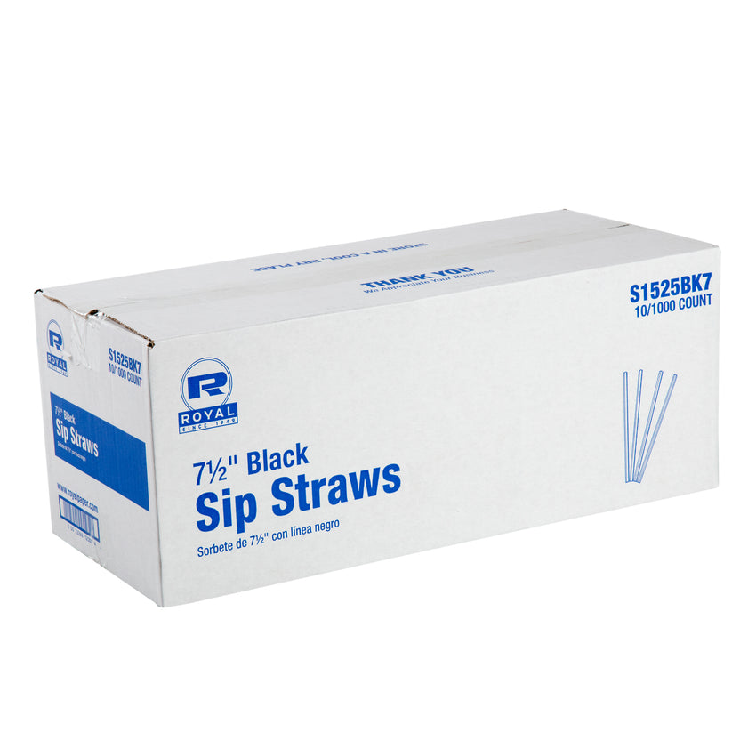 SIP STRAW 7.5" BLACK, Closed Case