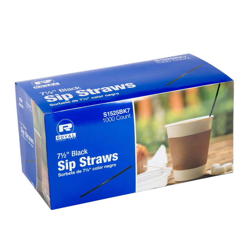 SIP STRAW 7.5" BLACK, Closed Inner Box