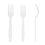 Clear Polystyrene Fork, Heavy Weight, Three Forks Side by Side