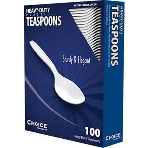 White Polystyrene Teaspoon, Heavy Weight, Inner Package