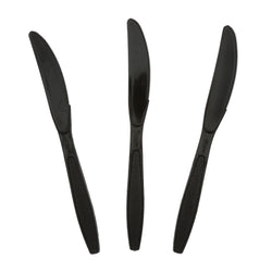 Black Polystyrene Knife, Heavy Weight, Three Knives, Fanned Out