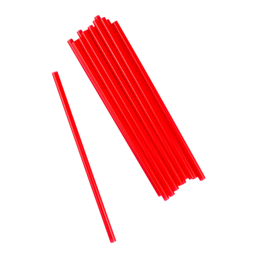 9" Giant Red Straws, Unwrapped, Group Image