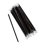 7.75" Jumbo Black Straw, Poly Wrapped, Group Image