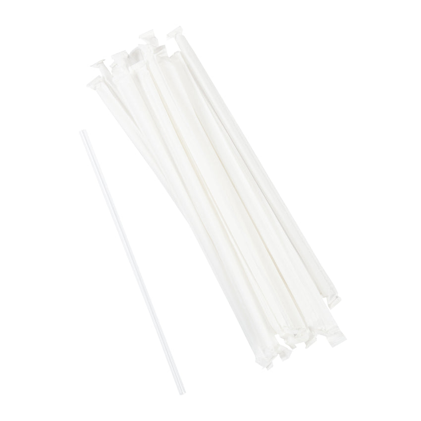 9" Jumbo Clear Straws, Paper Wrapped, Group Image