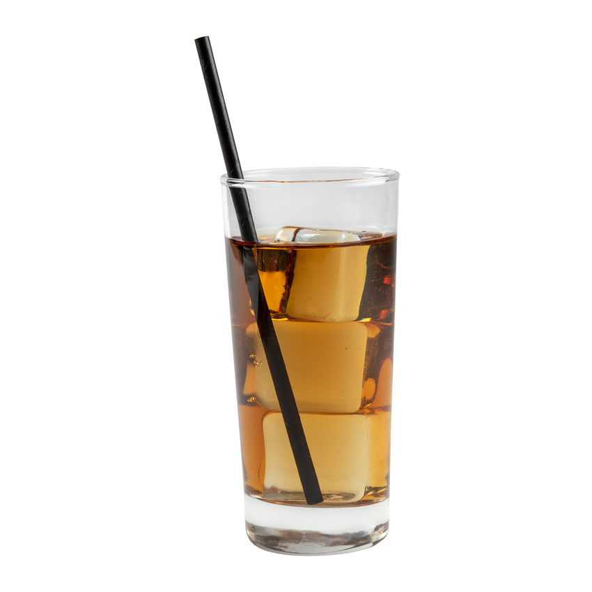 BLACK 7.75" JUMBO UNWRAPPED PAPER STRAW, Straw In Drink