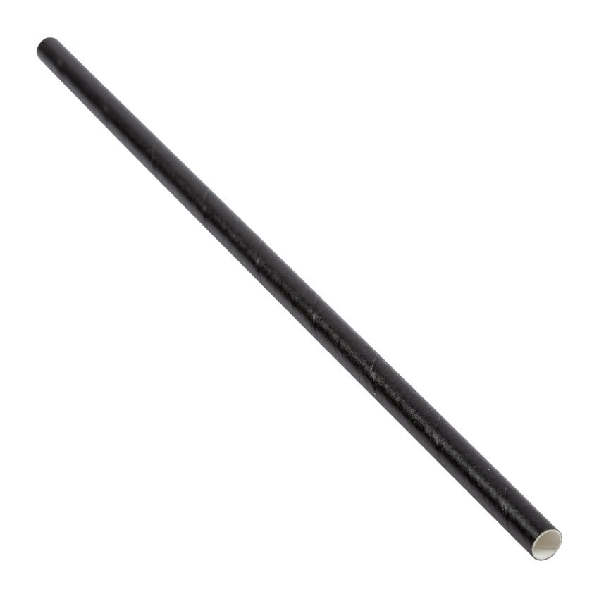 BLACK 7.75" JUMBO UNWRAPPED PAPER STRAW