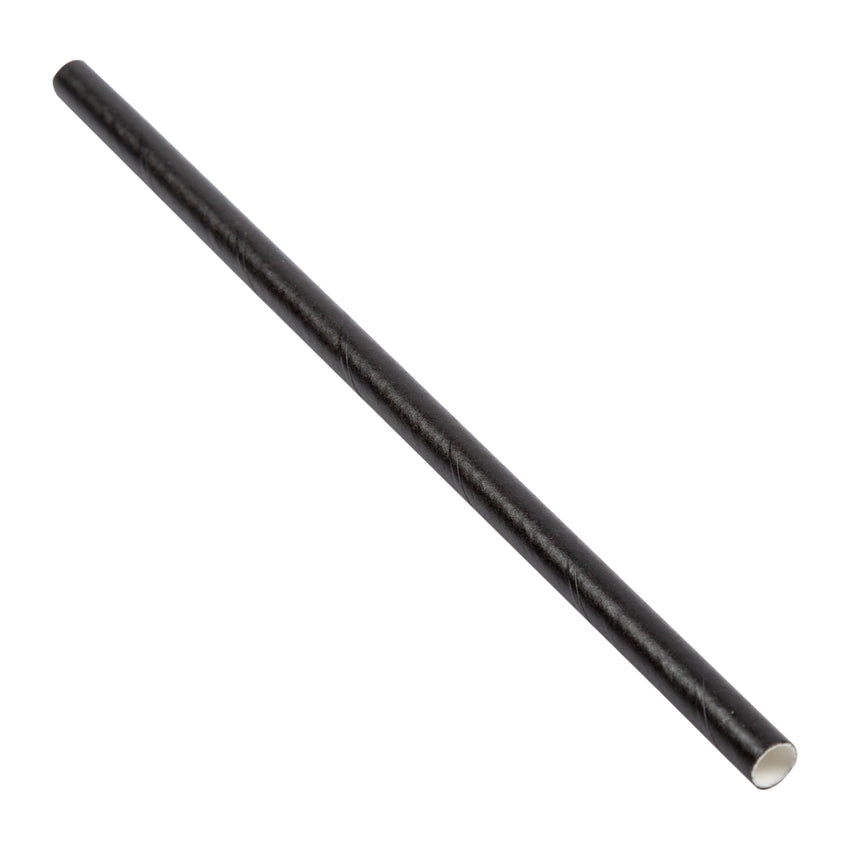 5.75" COCKTAIL UNWRAPPED BLACK PAPER STRAW