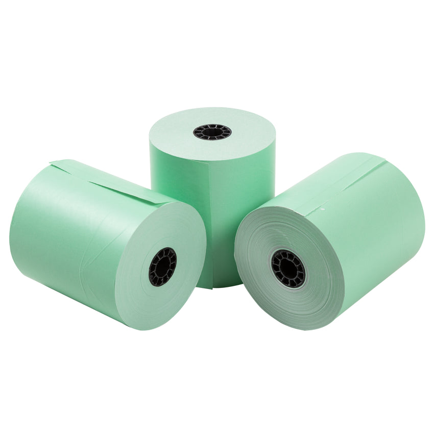 Green Thermal Rolls, 3-1/8" x 230' with 7/16" ID Core, Three Rolls