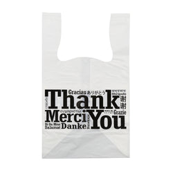 FLAT BOTTOM MULTILINGUAL T-SHIRT BAG 11.5