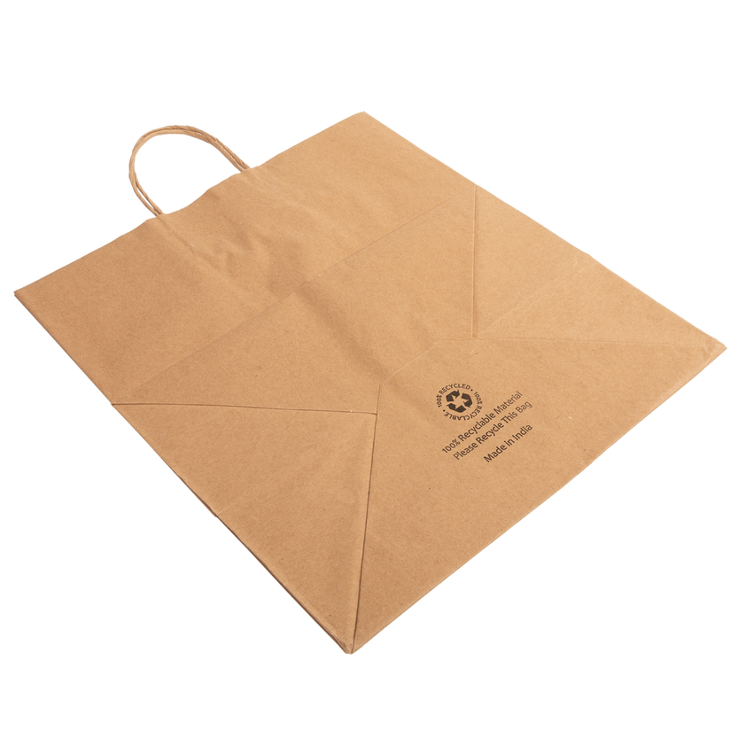 TWISTED HANDLE KRAFT PAPER BAG 14" X 10" X 15.75", Flat