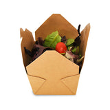 Kraft Folded Takeout Box, 4-3/8" x 3-1/2" x 2-1/2", with food